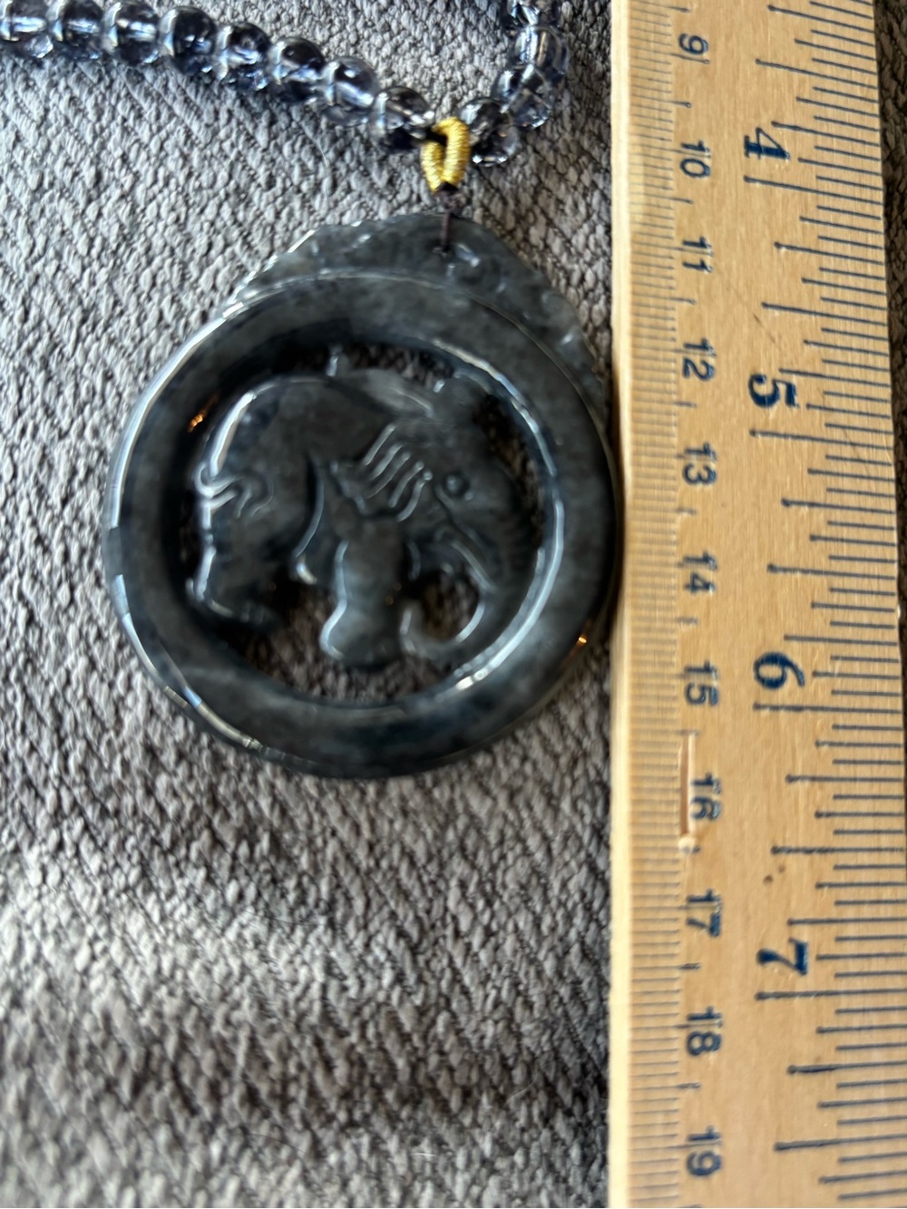 Handcrafted Wuji Jadeite Elephant Pendant Necklace - Picture 10 of 13